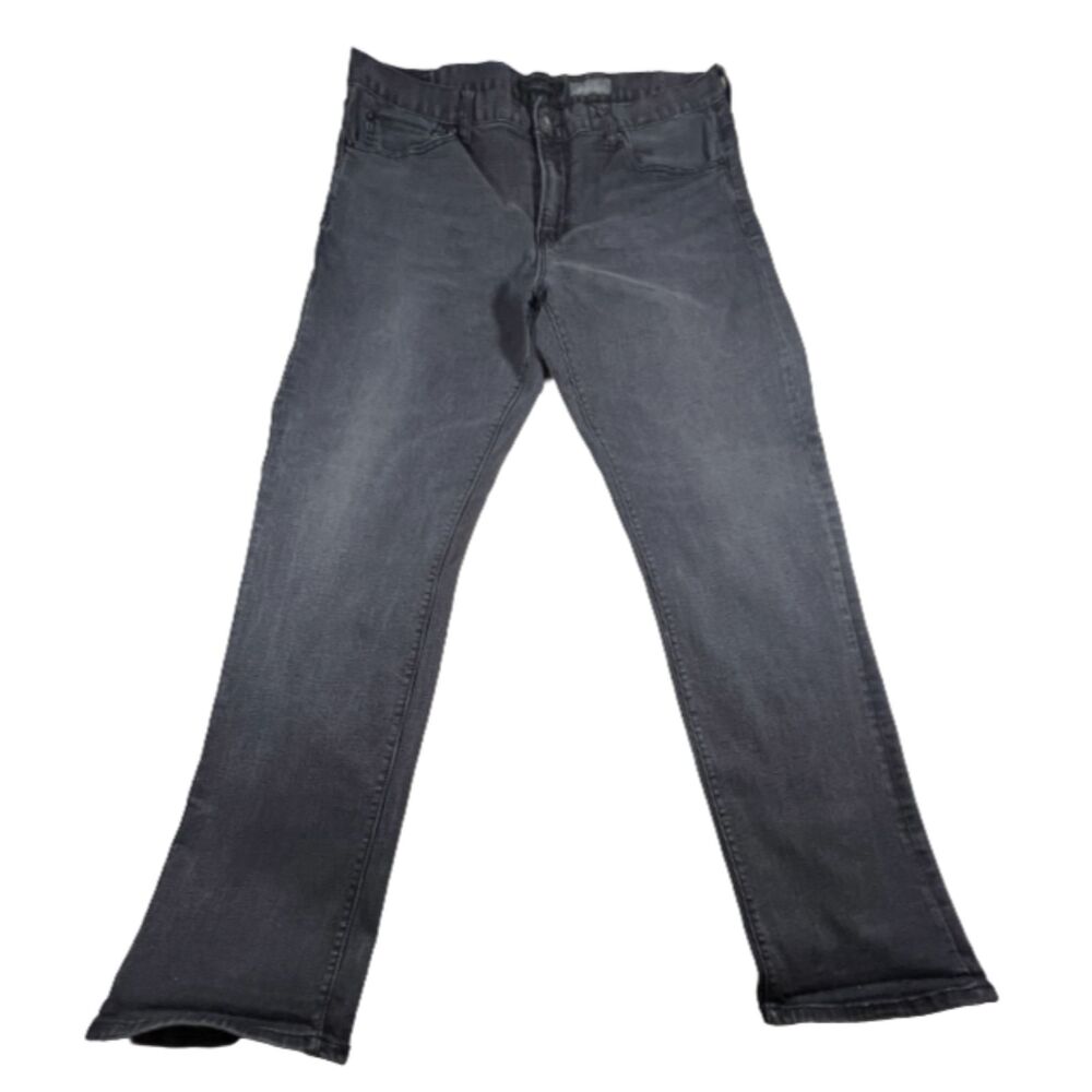 Men Aeropostale Slim Straight Jeans Stretch Denim Black 36x32